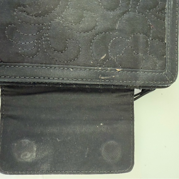 Vera Bradley Black Women's Quilted Clutch with Gold Accent - Picture 2 of 6